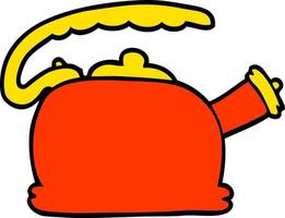 cartoon doodle whistling kettle vector