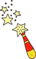 cartoon doodle magic wand vector