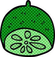 cartoon doodle lime fruit vector