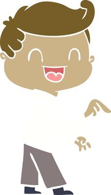 flat color style cartoon happy man pointing