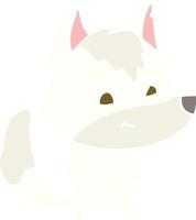 friendly flat color style cartoon wolf vector