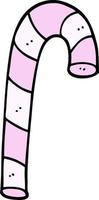 cartoon doodle pink candy cane vector