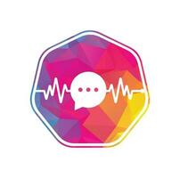 Health Consult logo designs concept. Medical logo and Heartbeat Waves in Chat Icon Logo Template. vector