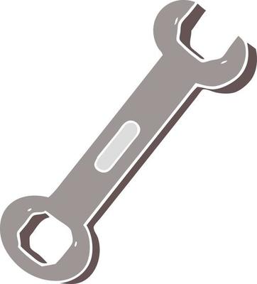 flat color style cartoon spanner