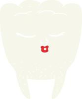 flat color style cartoon tooth vector