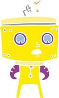 robot de dibujos animados de estilo de color plano vector