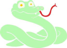 flat color style cartoon snake vector