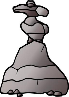 cartoon doodle boulders