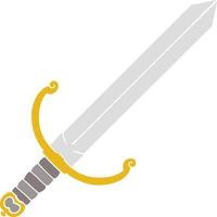 flat color style cartoon sword vector