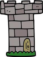 cartoon doodle castle tower vector