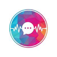 Health Consult logo designs concept. Medical logo and Heartbeat Waves in Chat Icon Logo Template. vector