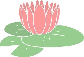 flat color style cartoon water lily vector