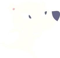 lindo oso polar de dibujos animados de estilo de color plano vector