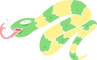 flat color style cartoon hissing snake vector