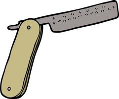 cartoon doodle cut throat razor vector