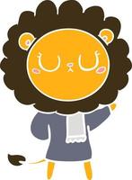 flat color style cartoon lion vector