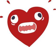 cartoon doodle heart panicking vector