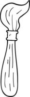 line drawing cartoon paint brush vector