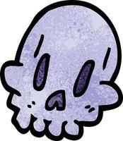 cartoon doodle spooky weird skull vector