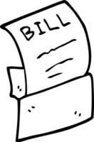 line drawing cartoon bill in envelope vector