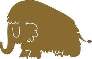 mamut de dibujos animados de estilo de color plano vector