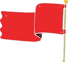 cartoon doodle red flag vector