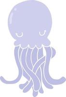 cute flat color style cartoon jellyfish vector