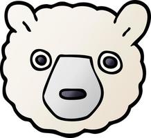 cartoon doodle polar bear face vector