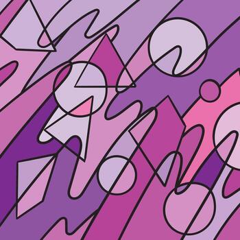 Hand drawn  triangle and circles art, retro, doodles, abstract, simple, print, art vector