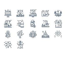 Christmas symbol icon set vector