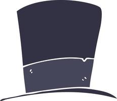 sombrero de copa de garabato de dibujos animados vector