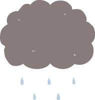 flat color style cartoon cloud raining vector