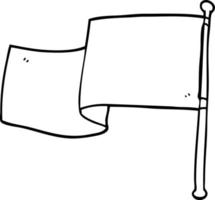 bandera roja de dibujos animados de dibujo lineal vector