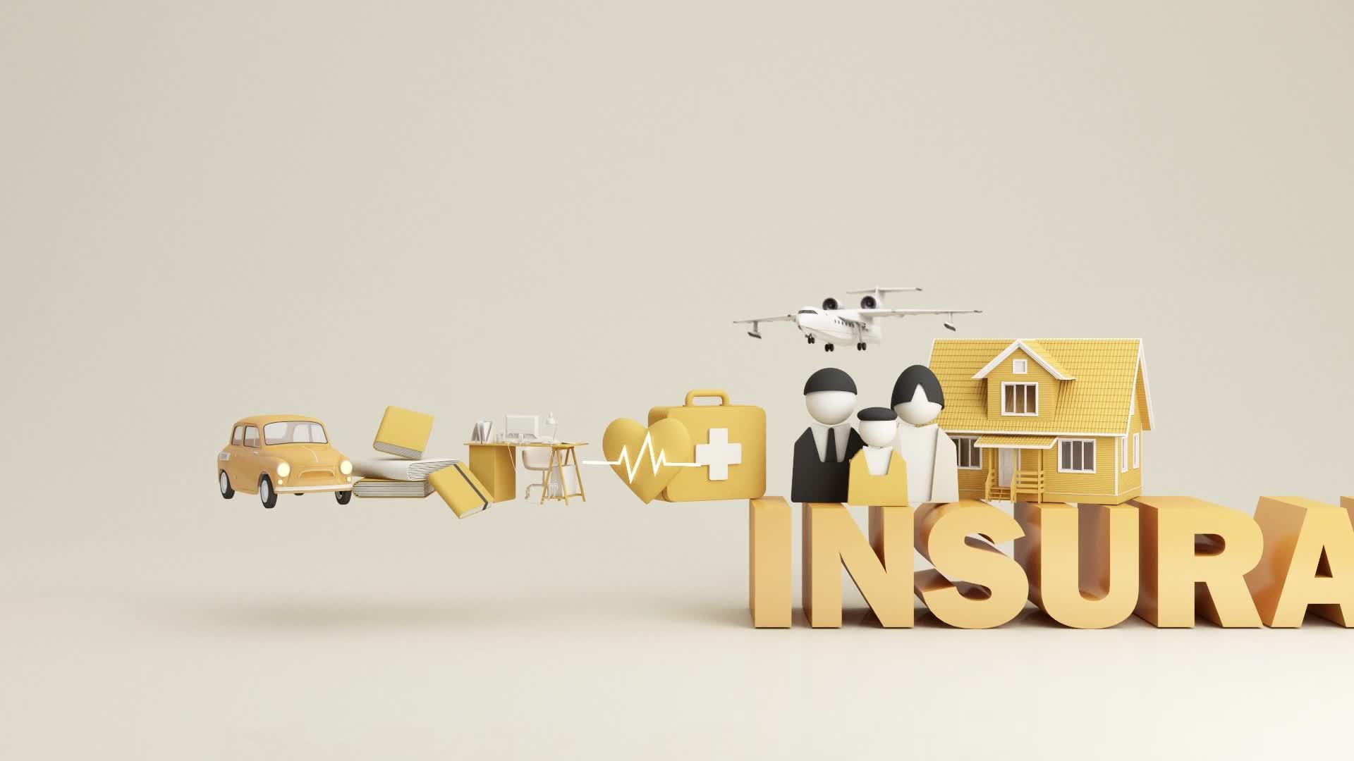 3d render of Insurance company complete insurance concept. Assurance and insurance, car, real estate and property, travel, finances, health, family and life. on blue background 3d animation looped 12166930 Stock Video at 3d render of Insurance company complete insurance concept. Assurance and insurance, car, real estate and property, travel, finances, health, family and life. on blue background 3d animation looped 12166930 Stock Video at