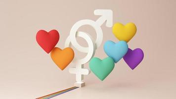 manos sosteniendo, personas lgbtq aisladas. personaje de dibujos animados con globo. concepto de homosexual, comunidad gay, sociedad lgbtq tolerante. lesbianas y gays como representantes de las personas lgbt. -Bucle de procesamiento 3d video