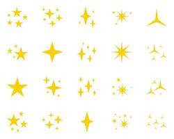 Set of stars sparkles, flat design vector