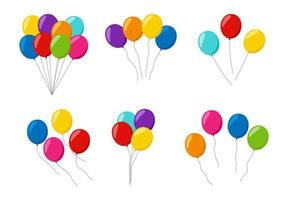 Set of colorful helium balloons vector