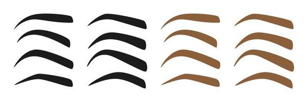 Set of Eyebrow shapes on white background vector