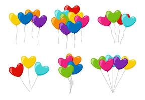 Set of colorful helium balloons vector