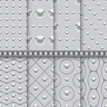 conjunto de patrones sin fisuras de ovejas vector