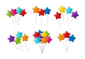 Set of colorful helium balloons vector