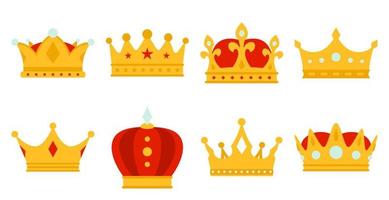 Set of Crown isolated on white background vector