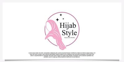 plantilla de diseño de logotipo de estilo hijab con vector premium de concepto único