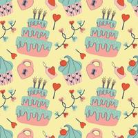 handraw valentine items seamless pattern design vector