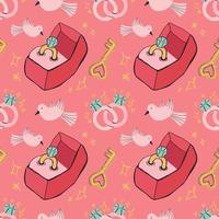 cute handraw valentine items seamless art pattern design vector