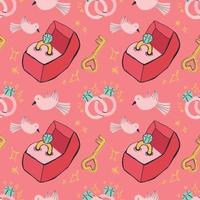 cute handraw valentine items seamless art pattern design vector