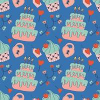 cute art handraw valentine items seamless pattern design vector