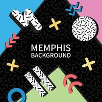 diseño de arte de fondo abstracto de vector de memphis colorido