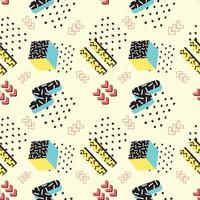 cute memphis abstract background design vector