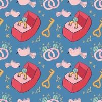 cute handraw valentine items seamless pattern design vector